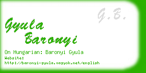 gyula baronyi business card